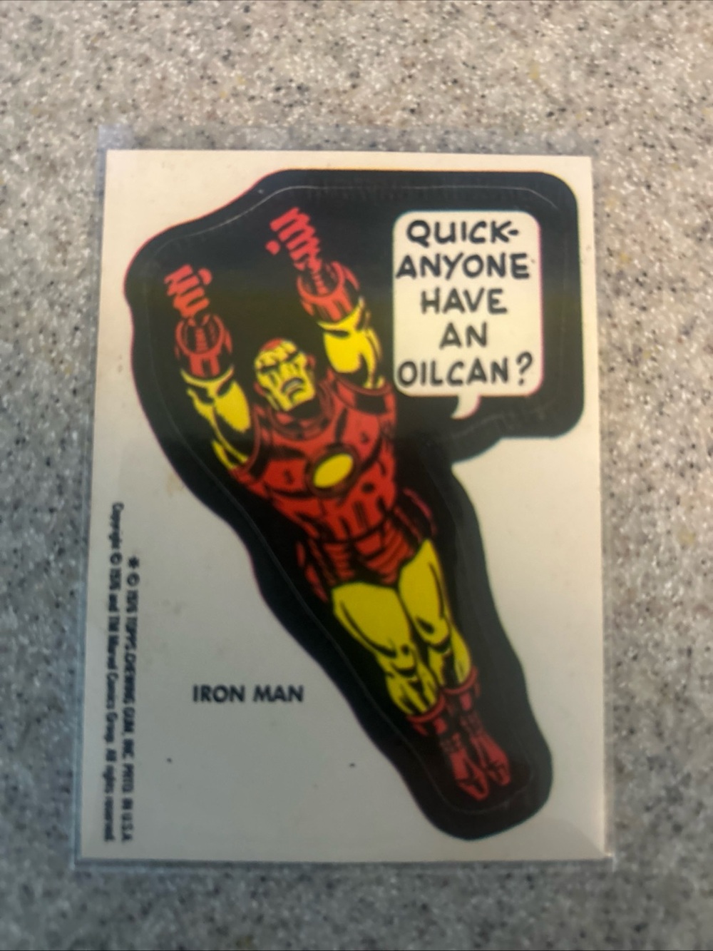 1976 Topps Marvel Super Heroes Stickers Iron Man